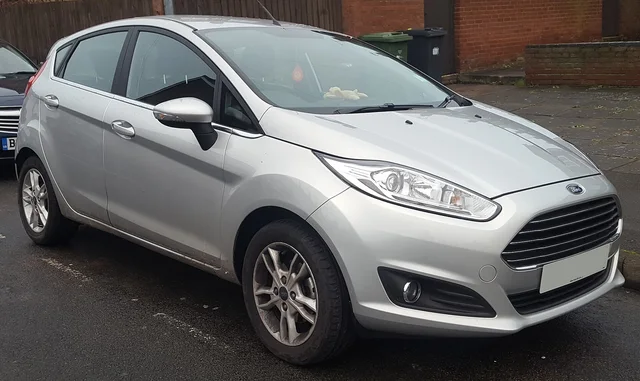 A Ford Fiesta parked in Warwick, England.